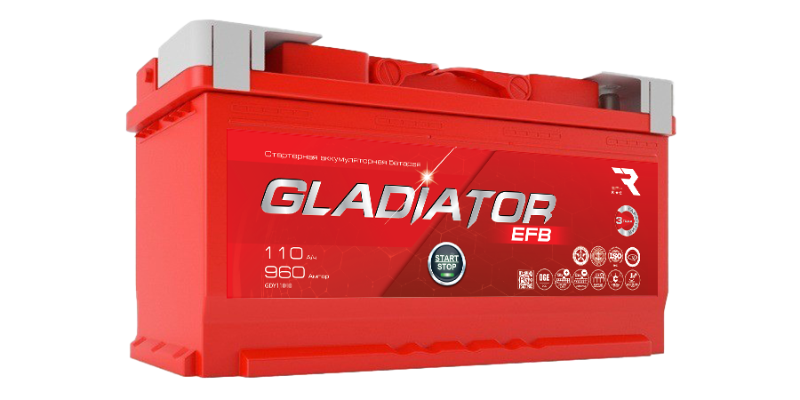 Gladiator 110 ah EFB R+